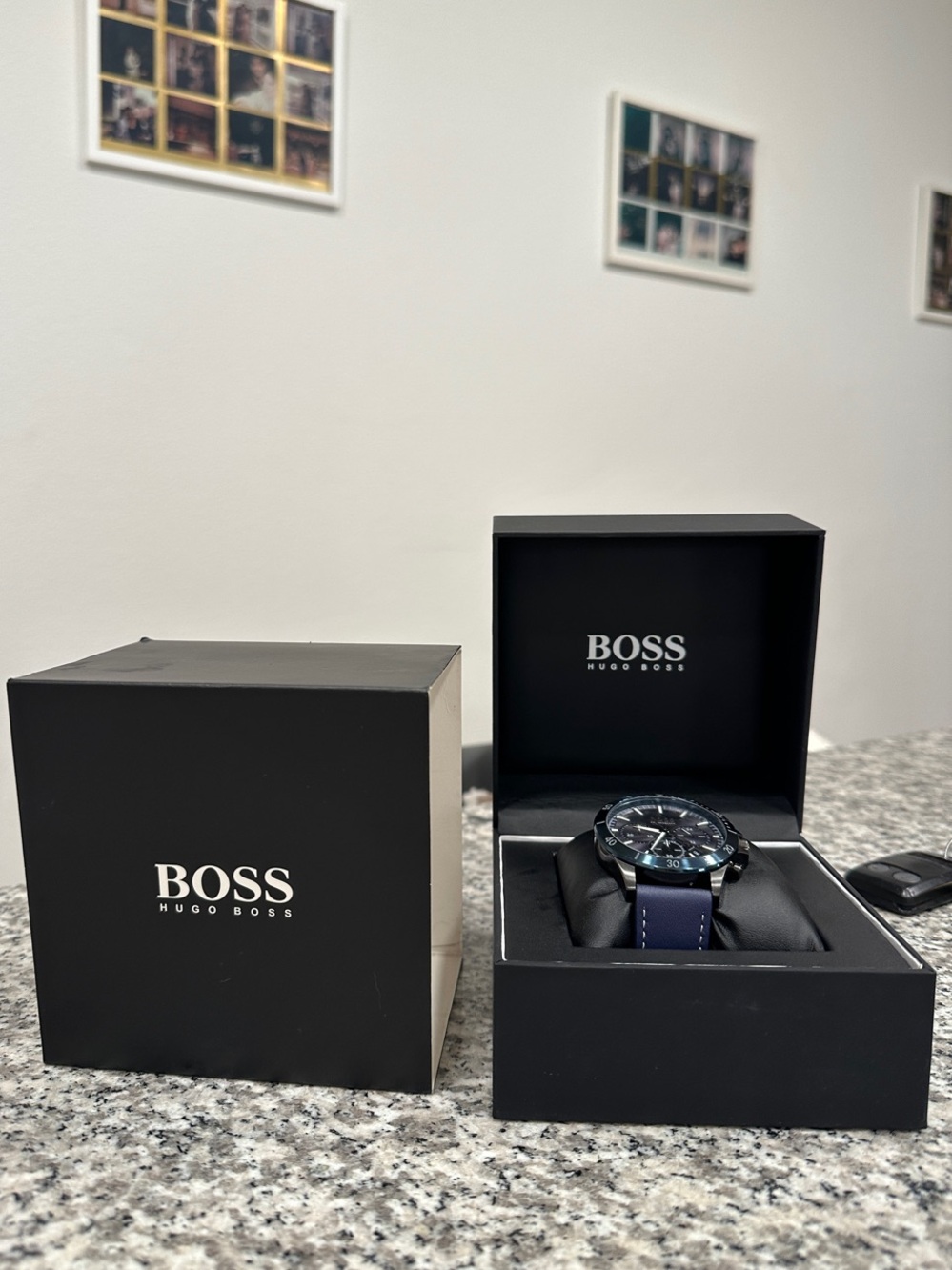 Boss Chronograph Black Case Blue Dial All Stainless Steel